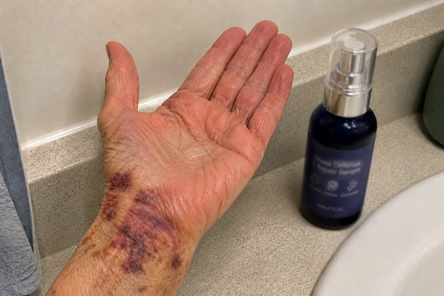 Step 1 — serum into the palm